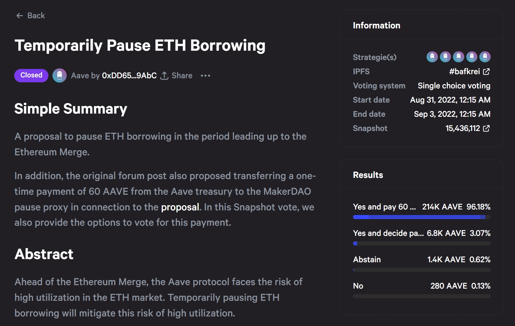 AAVE通過合併前暫停ETH借貸提案；FTX : Bellatrix, Paris升級前將暫停ERC20存提| 動區動趨-最具影響力的區塊鏈新聞媒體