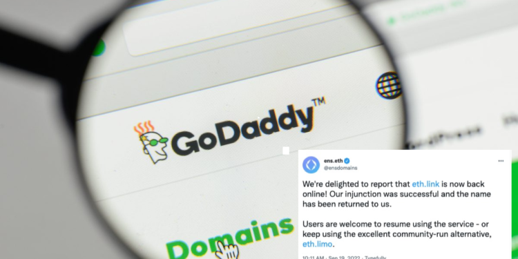 GODADDY 220920 | 動區動趨-最具影響力的區塊鏈新聞媒體 Web2 Web3 最大域名商之戰》ENS 勝訴 GoDaddy!奪回eth.link域名