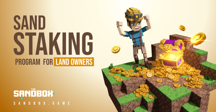 sandbox | 動區動趨-最具影響力的區塊鏈新聞媒體 The Sandbox 對土地持有者推出 SAND 質押獎勵,上線 APR 高達 523%