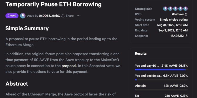 | 動區動趨-最具影響力的區塊鏈新聞媒體 AAVE通過合併前暫停ETH借貸提案;FTX : Bellatrix, Paris升級前將暫停ERC20存提