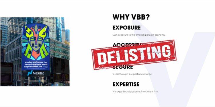 熊市衝擊！Valkyrie的「資產負債表機會ETF」爆了，10月底從那斯達克退市