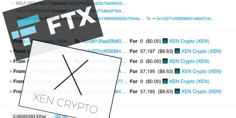 截圖 2022-10-13 14.02.10 | 動區動趨-最具影響力的區塊鏈新聞媒體 FTX遭遇 XEN 竊取gas攻擊!駭客0成本鑄幣1.7萬次,套出不少ETH