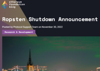 以太坊基金會關閉 Ropsten 測試網，預定 2023 年中再關 PoW 鏈 Rinkeby