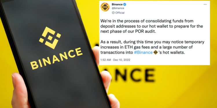binance 221210 | 動區動趨-最具影響力的區塊鏈新聞媒體 幣安:正將資金從存款地址整合到熱錢包,準備下階段 PoR 審計