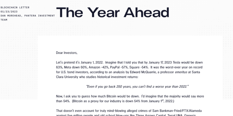 Pantera Capital 致投資者信：千億美元準備出手！現是創業最佳時機