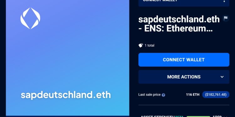 搶域名大戰｜Sapdeutschland.eth以17.4萬鎂成交，創ENS史上第5高金額