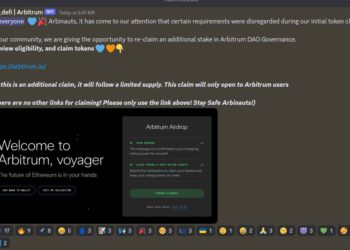 警示》Arbitrum官方 Discord 遭駭客入侵！發布空投釣魚連結；官方 : 狀況已解除