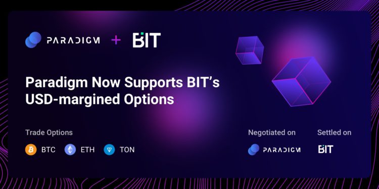 BIT 攜手合作 Paradigm，推出 USD 本位期權大宗交易功能
