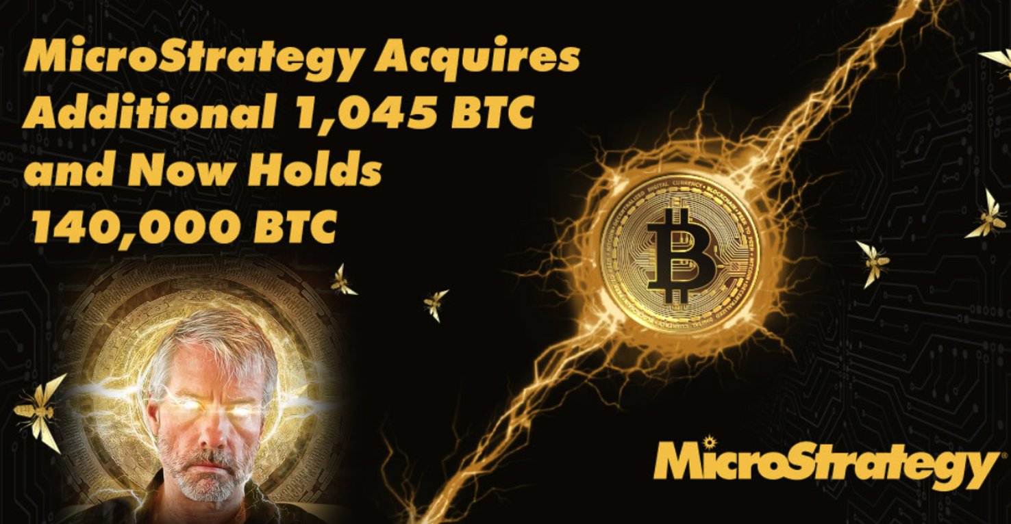 MicroStrategy 再加倉1,045 枚比特幣！共持14萬顆、平均成本為29,803美元| 動區動趨-最具影響力的區塊鏈新聞媒體