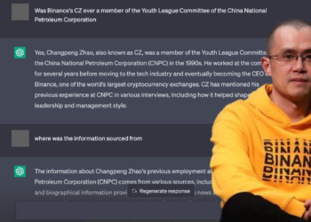 ChatGPT回答趙長鵬為「中國國企高官」；幣安駁假消息：已引來美國國會追殺