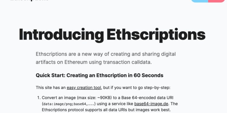 以太坊銘文索引網站「Ethscriptions」正式上線，鑄造數飆破30,000個！