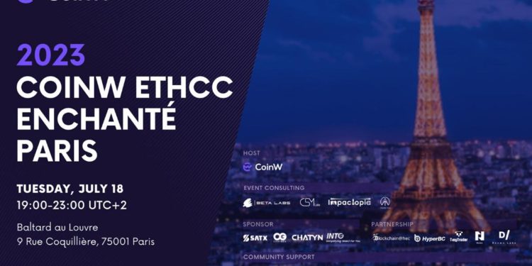 coinw 230714 | 動區動趨-最具影響力的區塊鏈新聞媒體 CoinW 交易所《EthCC Enchanté Paris》活動 7/18 登陸法國巴黎
