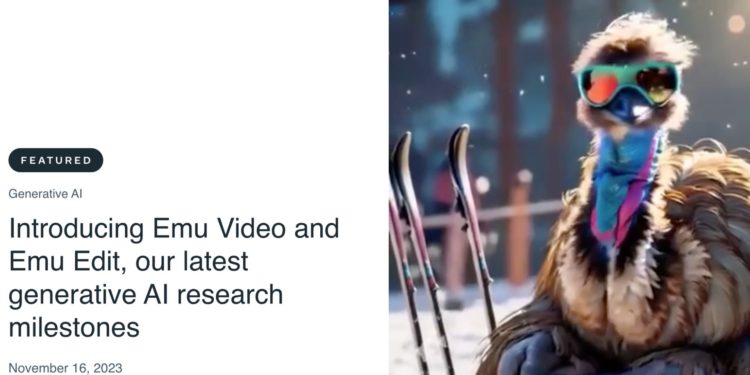 短影片神器》Meta發表新AI模型「Emu Video」，輸入文字輕鬆生成動畫