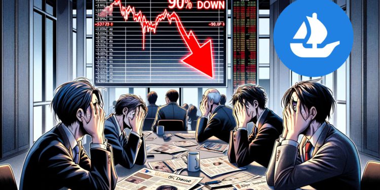 未命名設計 87 | 動區動趨-最具影響力的區塊鏈新聞媒體 Opensea被NFT熊市拖慘,90%沒了!估值自133億鎂>14億鎂