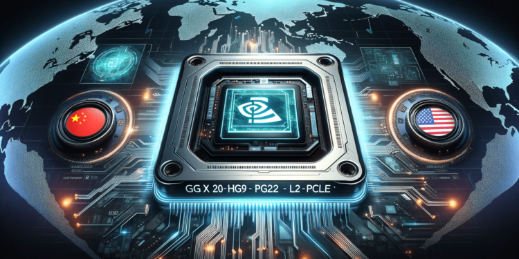 DALLE 2023-12-12 175650 - A futuristic and detailed digital illustration of Nvidias new AI chips for the Chinese market displayed prominently against a backdrop of a global m 1 | 動區動趨-最具影響力的區塊鏈新聞媒體 黃仁勳笑了!美國放寬Nvidia出口中國「低階AI晶片」