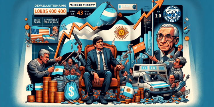DALLE 2023-12-14 181339 - A wide banner image in a 2_1 aspect ratio depicting Javier Milei the President of Argentina implementing radical economic policies including signi 1 | 動區動趨-最具影響力的區塊鏈新聞媒體 阿根廷總統Milei「休克療法」治國:披索大貶,但加密政策仍懸而未決