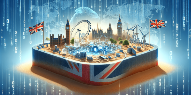 DALLE 2023-12-19 103902 - A conceptual illustration showing the United Kingdom engaging with a large metaphorical sandbox The sandbox represents the Digital Securities Sandbo 1 | 動區動趨-最具影響力的區塊鏈新聞媒體 英國公布「數位證券沙盒」法規:明年1月起傳統證券可申請代幣化