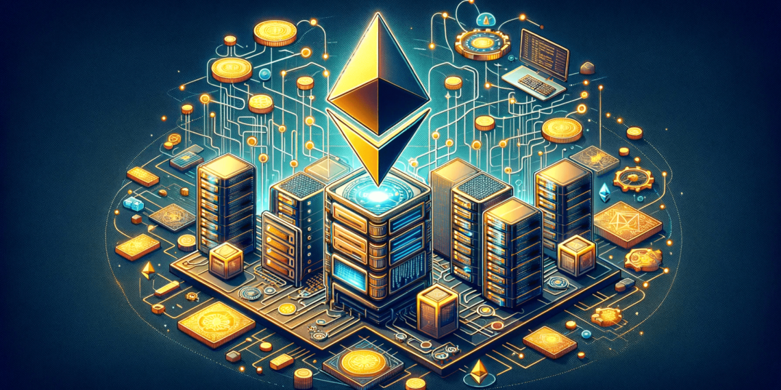 DALLE 2024-01-11 122342 - An image illustrating the importance of data availability to Ethereum The design should encompass elements of data storage blockchain technology an 1 | 動區動趨-最具影響力的區塊鏈新聞媒體 「資料可用性」對Layer2多重要,與以太坊主網不可分割?