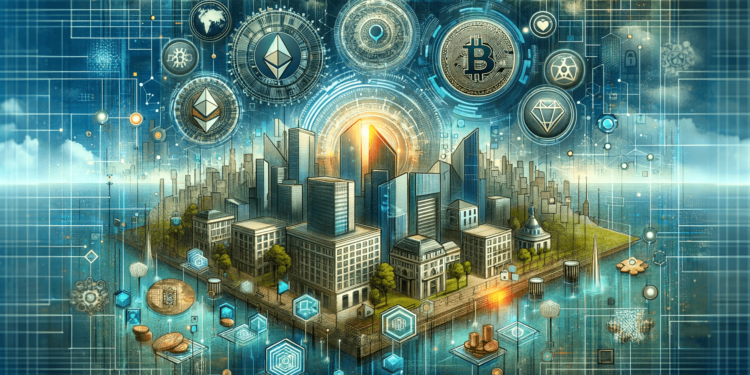 DALLE 2024-01-12 131808 - An image representing the concept of 2024 Cryptocurrency Startup Ideas and Trends focusing on RWA Real World Assets DePIN Decentralized Persona 1 | 動區動趨-最具影響力的區塊鏈新聞媒體 2024年加密新創趨勢》RWA、DePIN、基礎建設..