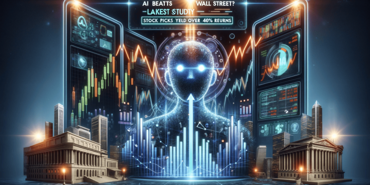 DALLE 2024-01-24 105153 - A conceptual image representing the headline AI Beats Wall Street_ Latest Study_ Stock Picks Yield Over 40 Returns The image shows a futuristic AI | 動區動趨-最具影響力的區塊鏈新聞媒體 GPT-4炒股報酬率超40%「輾壓華爾街」,AI 投資真能取代人類?