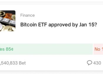 非法賭博平台》比特幣現貨ETF「1/15 前通過機率」達85%！Polymarket 成交量破250萬鎂稱霸