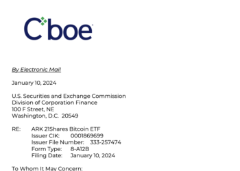 重磅！SEC官網：Cboe批准多檔「比特幣現貨ETF」上架！方舟 VanEck 富達 景順 富蘭克林 WisdomTree在列