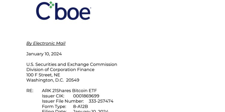 重磅！SEC官網：Cboe批准多檔「比特幣現貨ETF」上架！方舟 VanEck 富達 景順 富蘭克林 WisdomTree在列