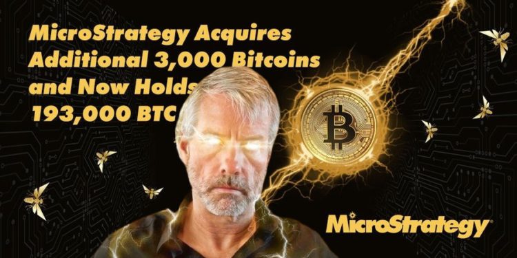 微策略 | 動區動趨-最具影響力的區塊鏈新聞媒體 微策略再砸1.5億鎂加倉3000枚比特幣!持幣19.3萬顆BTC、浮盈近48億美元