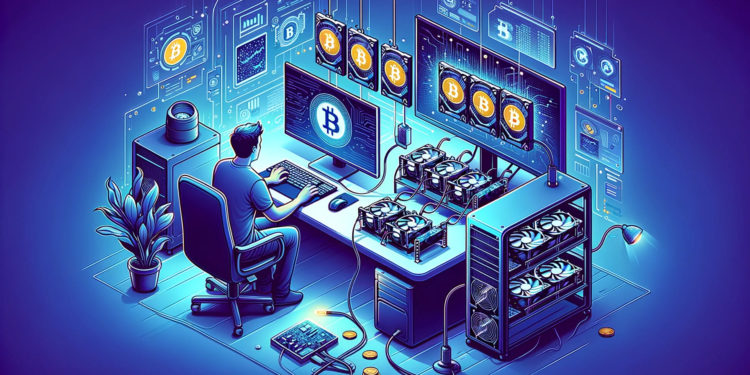 DALLE 2024-03-02 142103 - Design a visually appealing banner that captures the essence of individual investors utilizing idle computing power for cryptocurrency mining without 1 | 動區動趨-最具影響力的區塊鏈新聞媒體 Depin + AI 浪潮》3個散戶可參與的GPU挖礦項目,創建去中心化算力網