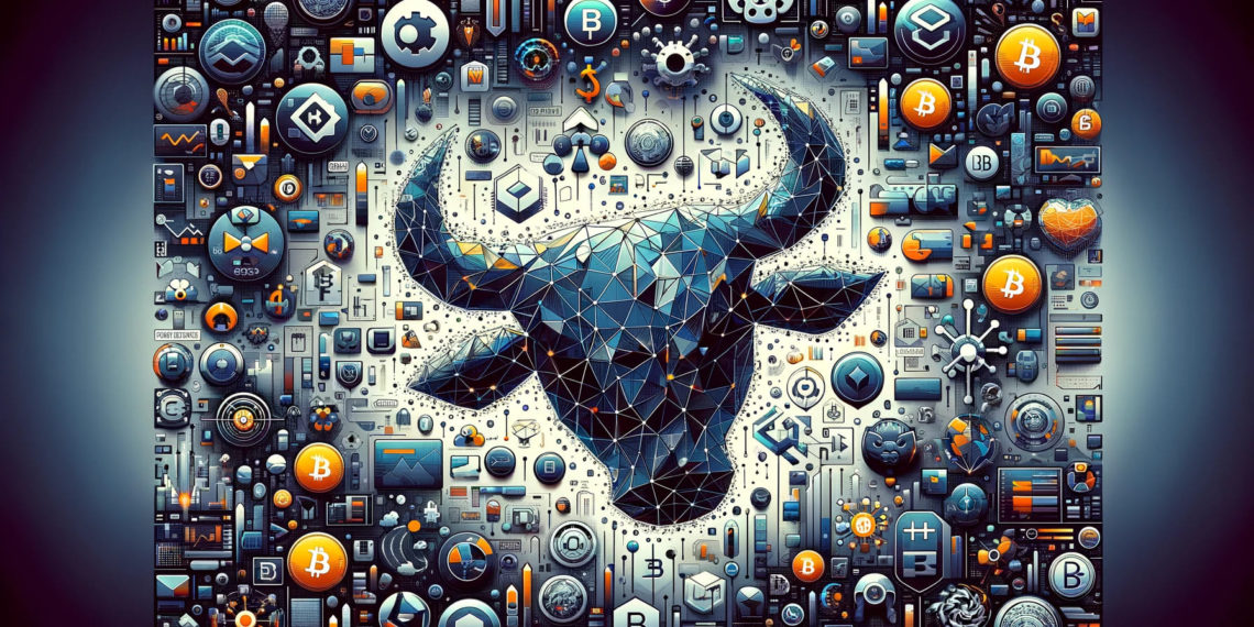 DALLE 2024-03-06 112620 - A digital collage representing the anticipation of a bull market showcasing 40 unnamed potential cryptocurrency projects that have not yet issued the 1 | 動區動趨-最具影響力的區塊鏈新聞媒體 牛市前盤點》40個未發幣的潛力專案
