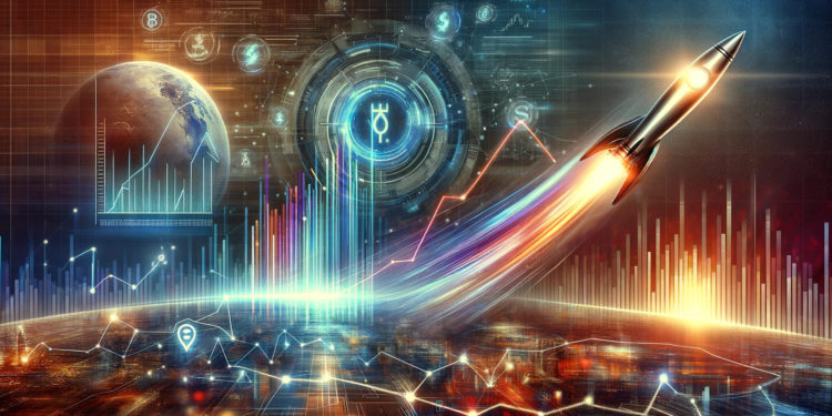 DALLE 2024-03-07 111055 - A conceptual image illustrating the theme The Catalysts Driving the Soaring Prices of AI Tokens in the AI Race The image depicts a dynamic futuris 1 | 動區動趨-最具影響力的區塊鏈新聞媒體 AI板塊一飛沖天,推動TAO、RNDR、AGIX..飆升的三大催化劑