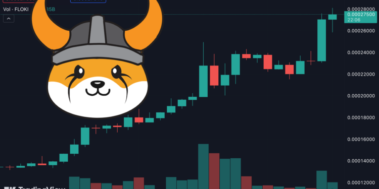 FLOKIUSDT 240309 | 動區動趨-最具影響力的區塊鏈新聞媒體 FLOKI暴漲75%!強勢上位50大加密貨幣,生態TVL突破6.58億美元居Memecoin之冠