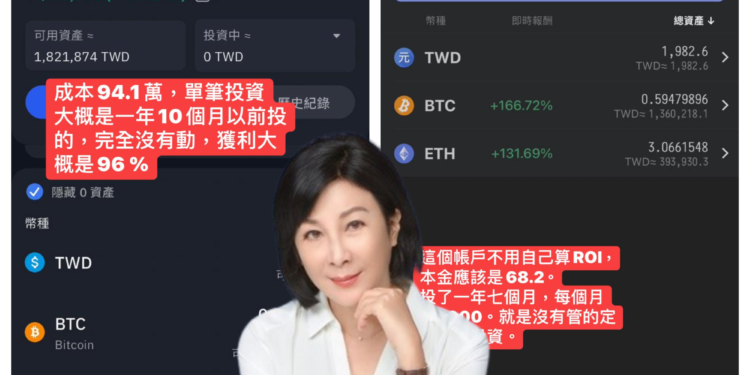 吳淡如很懂「比特幣減半效應」，再秀幣託、MAX帳戶：定期定額成功翻倍