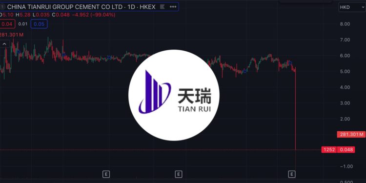 上市公司也RugPull？中國《天瑞水泥》股價閃崩99%停牌，暴跌原因不明
