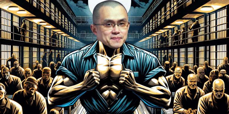 DALLE 2024-04-30 182238 - An American comic style illustration of a man whose face is obscured dominating an entire prison and established as the supreme king The image shoul | 動區動趨-最具影響力的區塊鏈新聞媒體 CZ能買下監獄!彭博:若入獄就成美國史上最富有囚犯,身價至少430億鎂