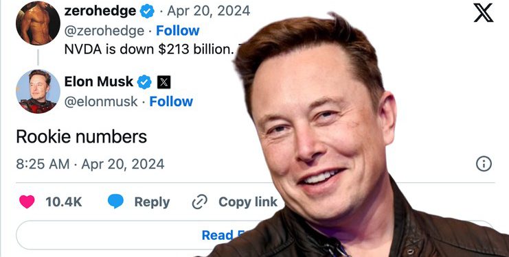 elonmusk_said_rookie_number | 動區動趨-最具影響力的區塊鏈新聞媒體 輝達市值一天蒸發2000億鎂!馬斯克冷嘲:這樣就嚇到還太嫩了…