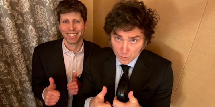sam altman with javier milei | 動區動趨-最具影響力的區塊鏈新聞媒體 OpenAI執行長Sam Altman會見阿根廷總統,討論Worldcoin與AI在地投資