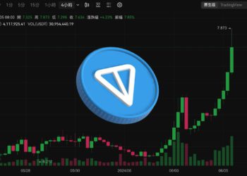 TON衝破7.8鎂再創新高！躍上第9大代幣，市值緊追DOGE狗狗幣