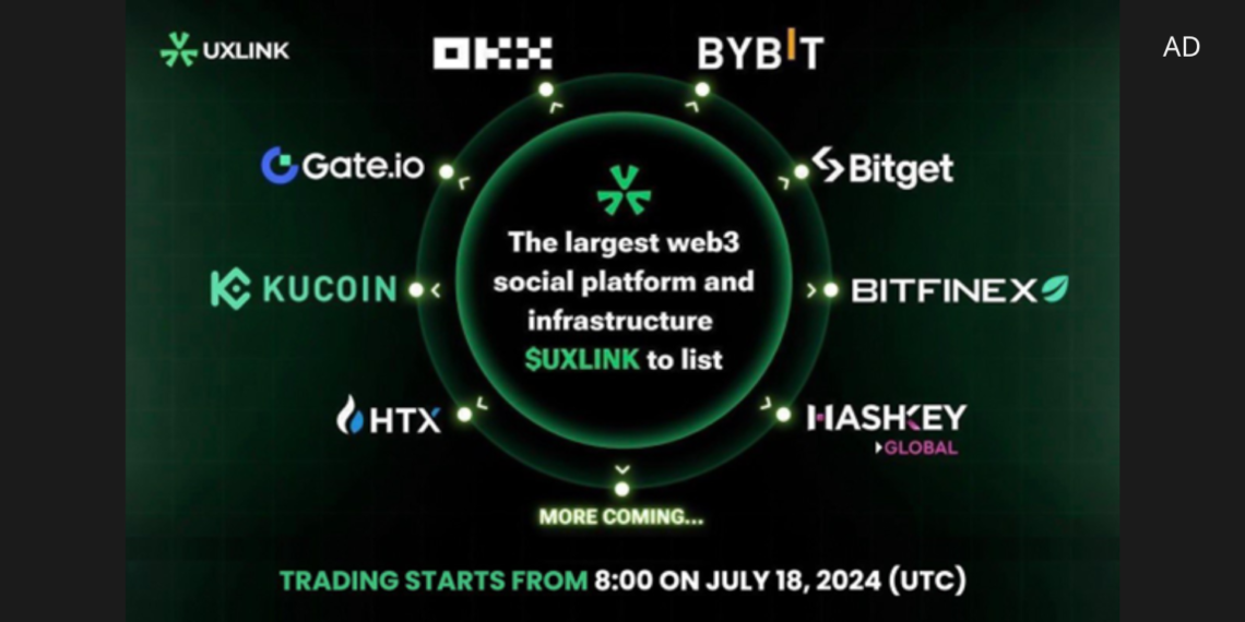 UXLINK 將在 7 月 18 日上架 OKX 、Bybit 等 8 家交易所