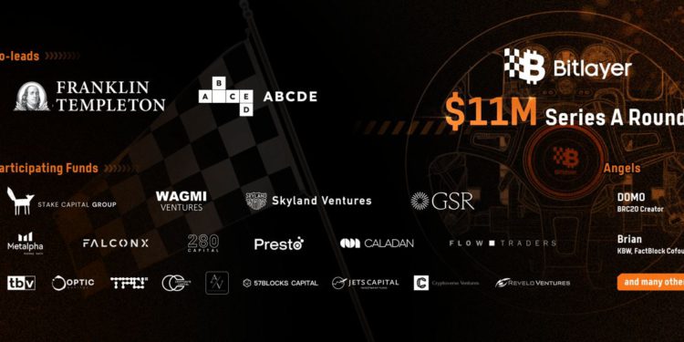 比特幣Layer2》Bitlayer完成1,100萬美元A輪融資！富蘭克林、ABCDE聯合領投