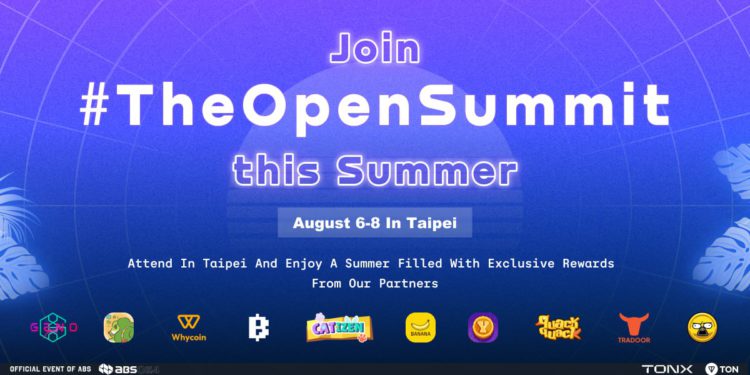 鑄造TONX ID解鎖30+Telegram明星項目大禮包，亞洲最大TON峰會「The Open Summit」8/6-8/8降臨台北！
