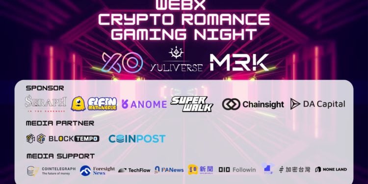 66cc02e2d7d30314244666 | 動區動趨-最具影響力的區塊鏈新聞媒體 《WebX Crypto Romance Gaming Night》8 /30盛大登場,探索區塊鏈遊戲與社交無限可能