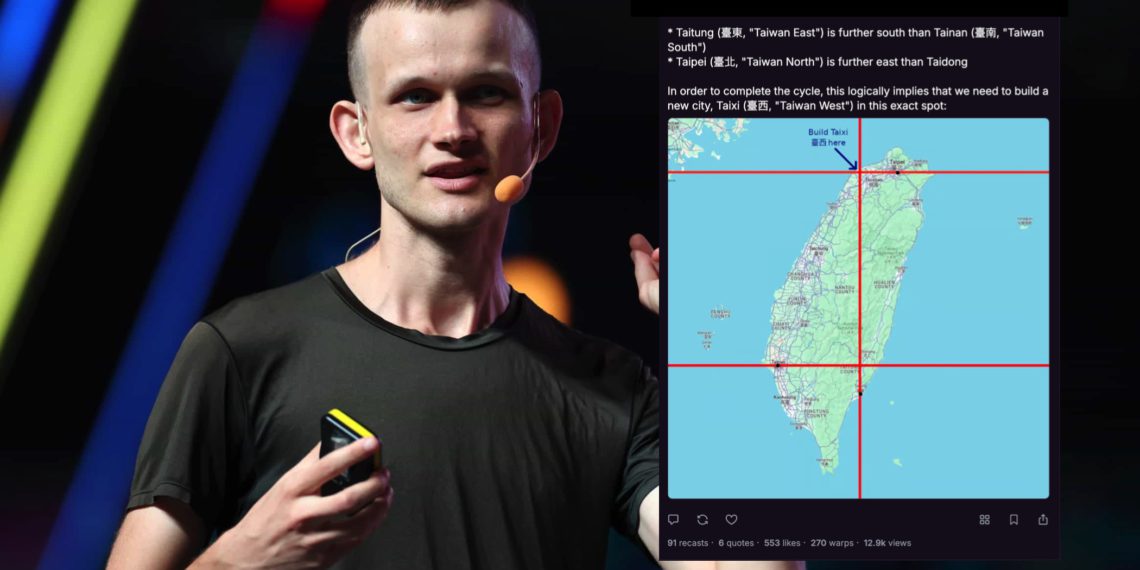 Xnip2024-08-07_15-54-14 | 動區動趨-最具影響力的區塊鏈新聞媒體 V神教你台灣地理:台東比台南「更南邊」、台北又比台東「更東邊」,讚一設計超可愛