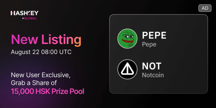HashKey Global 上線 Pepe 和 Notcoin ，新戶交易瓜分 15,000 HSK獎金池