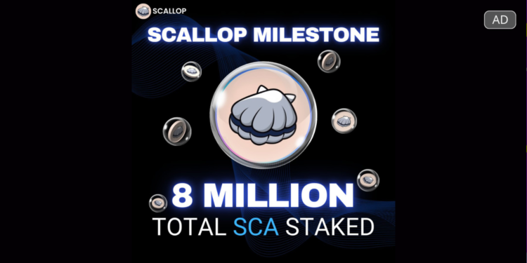 scallop | 動區動趨-最具影響力的區塊鏈新聞媒體 Scallop 原生代幣 $SCA 質押鎖倉量突破 800 萬枚
