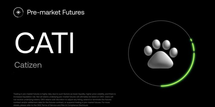 OKX宣布9月20日上線$CATI現貨交易，CATIZEN盤前價格出現上漲