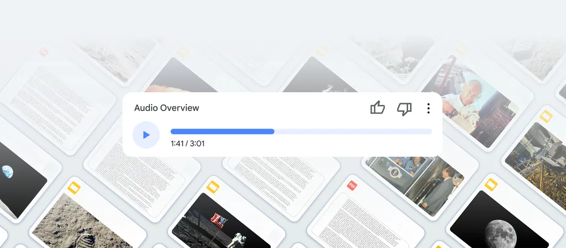 google | 動區動趨-最具影響力的區塊鏈新聞媒體 Google AI筆記NotebookLM新增「Audio Overview」,兩步驟將文字轉成Podcast