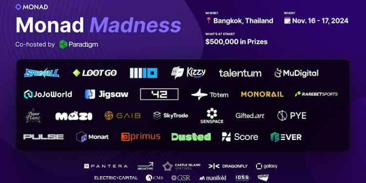 AD_4nXenjuseaTB6ZKgAemLSOBo610qj | 動區動趨-最具影響力的區塊鏈新聞媒體 Monad宣布《Monad Madness Bangkok》最終入選名單,25個項目將在11/16現場分享