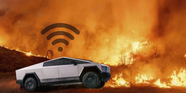 馬斯克為加州火災調用Cybertruck當緊急「移動基地台」，部署Starlink與免費WiFi