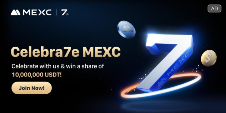 MEXC 七週年慶典揭曉里程碑活動，總獎池達 1,000 萬 USDT